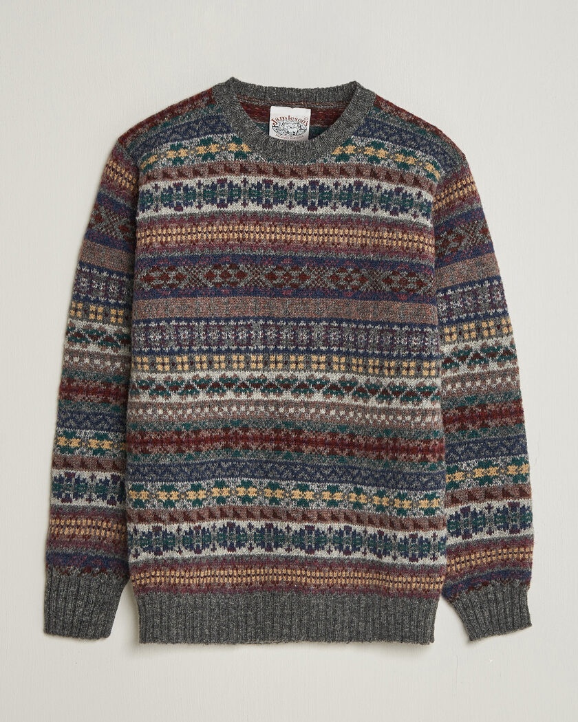 Jamieson's of Shetland Jamiesons Of Shetland All Over Fair Isle Pullover Crew Neck Multi – Mehrfarbig