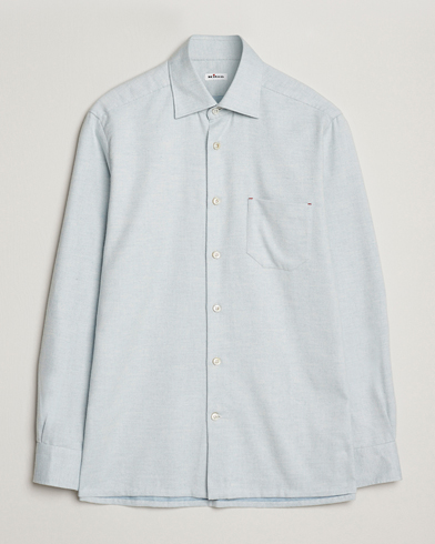 Herren | Kiton | Kiton Cotton Flannel Sport Shirt Light Blue