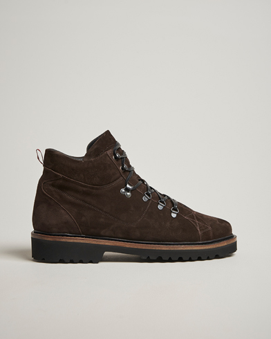 Kiton St Moritz Winter Boots Dark Brown Suede – Braun