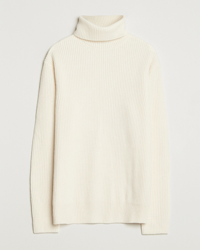 LES DEUX Eddie Wool Rib Rollneck Ivory – Weiß