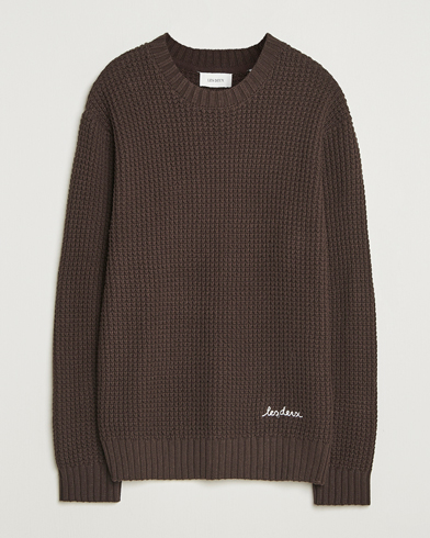 LES DEUX Alvin Cotton Waffle Crewneck Delicioso – Braun