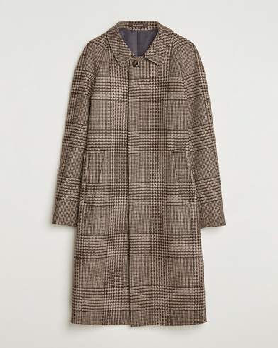 Oscar Jacobson Raglan Check Wool Coat Brown – Braun
