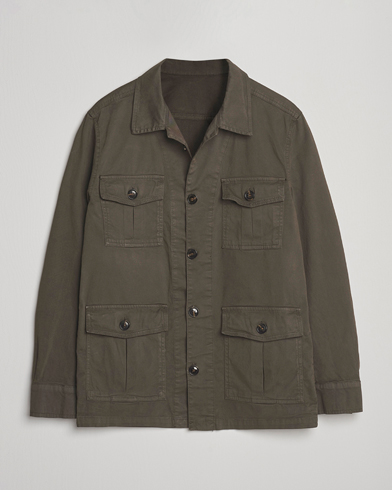 Oscar Jacobson Safari Shirt Jacket Olive – Grün