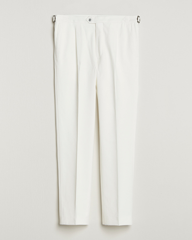 Oscar Jacobson Delon Brushed Cotton Trousers White – Weiß