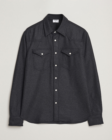 Herren | Filippa K | Filippa K Western Wool Shirt Anthracite Melange