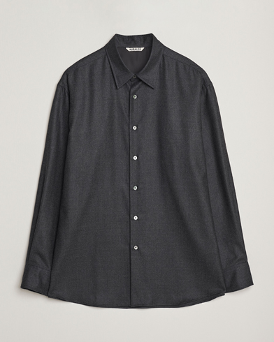 Herren | Auralee | Auralee Superligt Flannel Shirt Charcoal