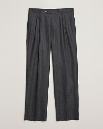 Herren | Auralee | Auralee Superlight Flannel Slacks Charcoal