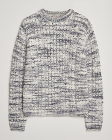 Stenströms Alpacka Cable Knitted Crew Neck Grey – Grau