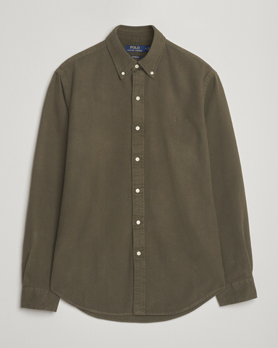 Herren | Polo Ralph Lauren | Polo Ralph Lauren Custom Fit Brushed Flannel Shirt Ranger Green