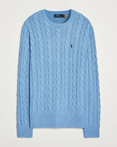 Polo Ralph Lauren Cotton Cable Pullover Soft Royal Heather – Blau