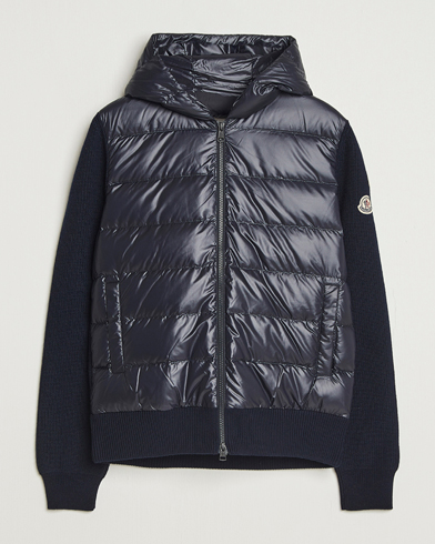 Moncler Padded Hooded Cardigan Navy – Blau