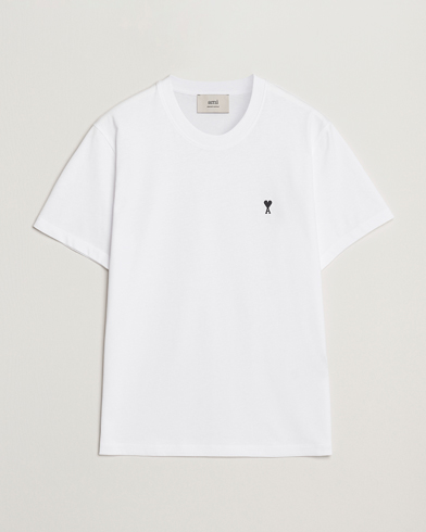 AMI Contrast Heart Logo T-Shirt White – Weiß