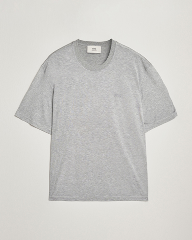 AMI Signature Logo Mercerized T-Shirt Light Grey Melange – Grau