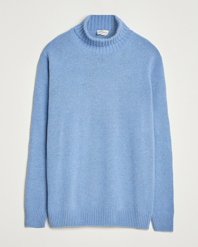 Morgano Wool/Cashmere Heavy Knit Rollneck Light Blue – Blau
