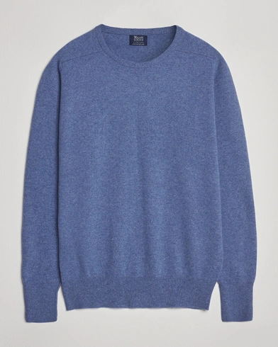 William Lockie Melrose Cashmere Crew Neck Blue – Blau