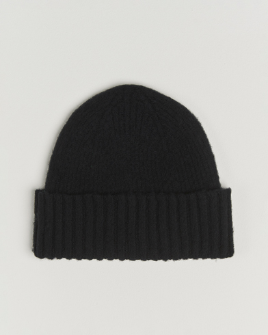 Robert Mackie Rona Ribbed Shaggy Lambswool Beanie Black – Schwarz
