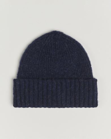 Robert Mackie Rona Ribbed Shaggy Lambswool Beanie Blue – Blau