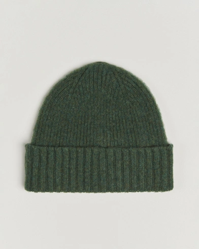 Robert Mackie Rona Ribbed Shaggy Lambswool Beanie Green – Grün