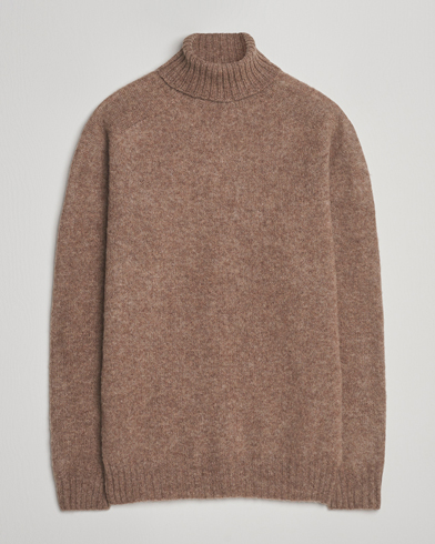 Harley Of Scotland Brushed Supersoft Lambswool Rollneck Tundra – Braun