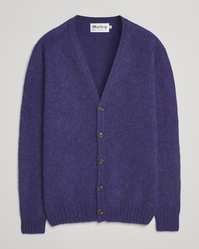 Harley Of Scotland Brushed Supersoft Lambswool Cardigan Iris – Lila
