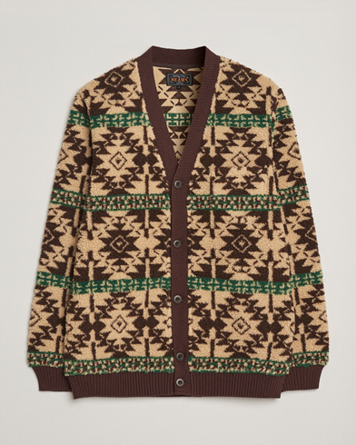 BEAMS PLUS Boa Fleece Cardigan Brown – Braun