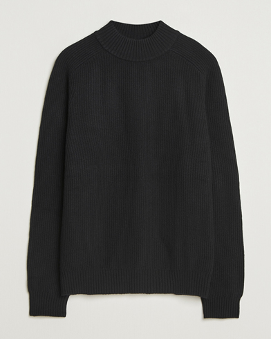 Filippa K Ribbed Wool Mockneck Sweater Black – Schwarz