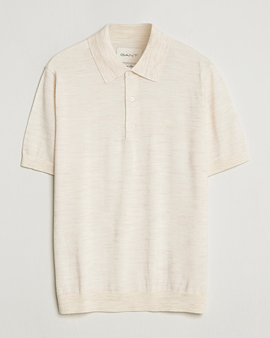 Gant Extrafine Merino Polo Seed Melange – Beige