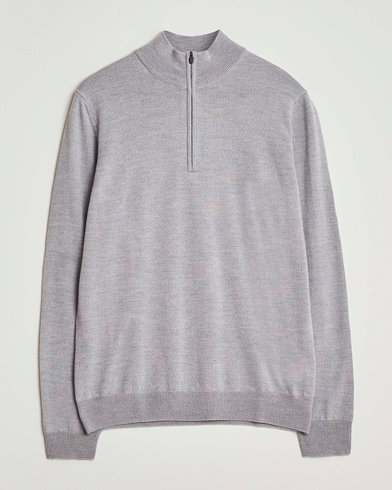 J.Lindeberg Kiyan Merino Half Zip Medium Grey Melange – Grau