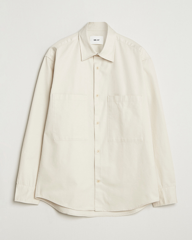 NN07 Freddy Tencel Workwear Shirt Ivory – Weiß