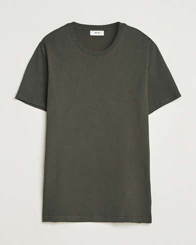 NN07 Percy Crew Neck T-Shirt Dark Army – Grün