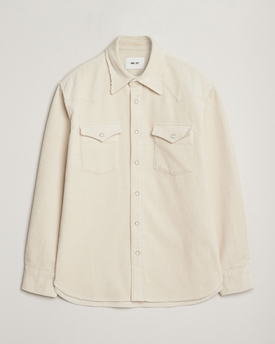 NN07 Ricky Corduroy Overshirt Ivory – Weiß