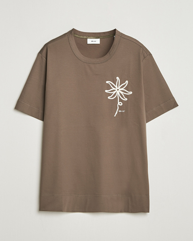 NN07 Pedro Embroidered T-Shirt Mable Husk – Grün