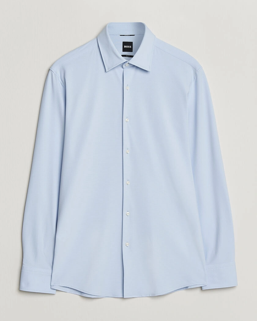 BOSS BLACK Hank Structured Jersey Shirt Light Blue – Blau