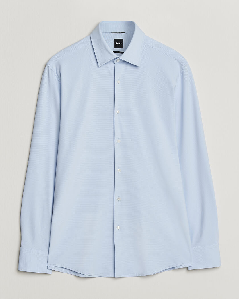 BOSS BLACK Hank Structured Jersey Shirt Light Blue – Blau