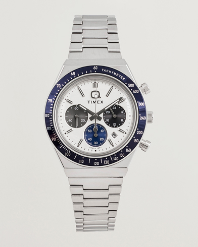Timex Q Chronograph Tonal Sub Dials 40mm White Dial – Silber