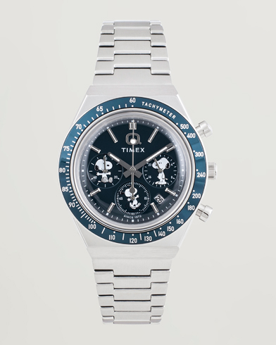 Timex Timex X Peanuts Q Chronograph Snoopy 40mm Blue Dial – Silber