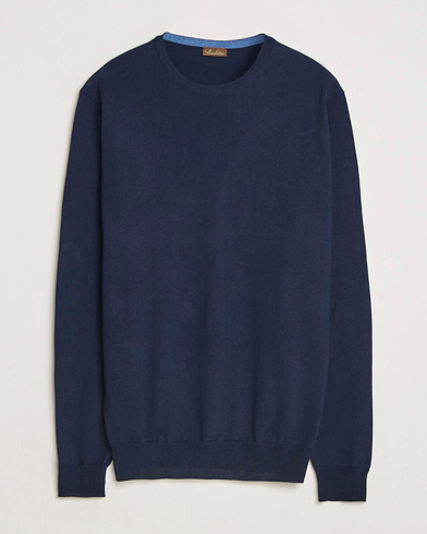 Stenströms Merino Patch Crew Neck Navy/Blue – Blau