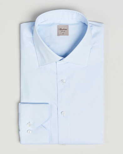 Stenströms Slimline Cotton Stretch Shirt Light Blue – Blau