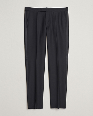 Oscar Jacobson Denz Wool Tuxedo Trousers Black – Schwarz