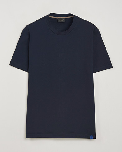 Brioni Short Sleeve Cotton T-Shirt Navy – Blau