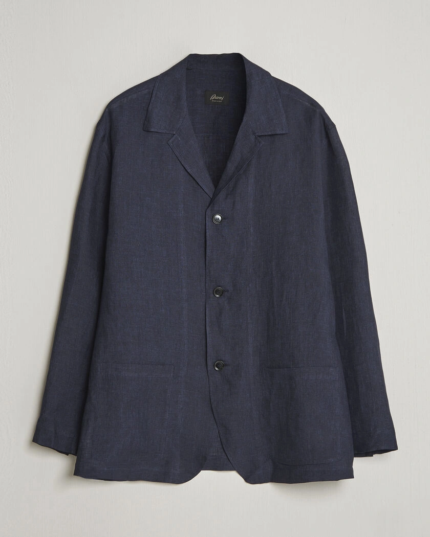Brioni Linen Shirt Blazer Navy – Blau
