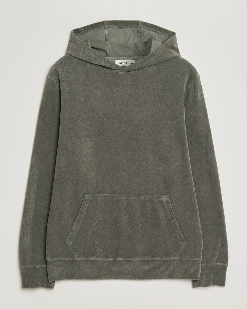 Altea Terry Cotton Hoodie Olive – Grün