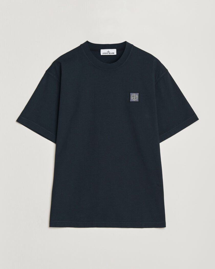 Stone Island Combed Organic Cotton T-Shirt Navy – Blau