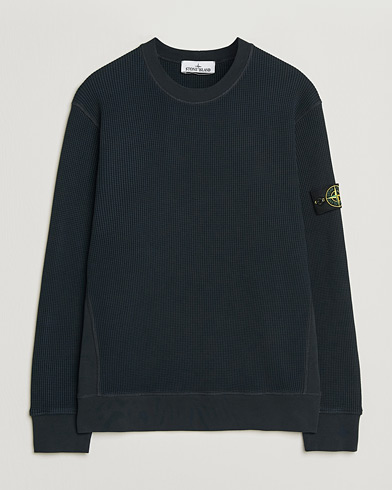 Stone Island Organic Cotton Waffle Fleece Sweatshirt Navy – Blau