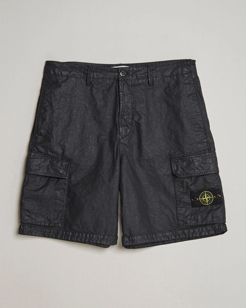Stone Island Nylon Panama Cargo Shorts Black – Schwarz