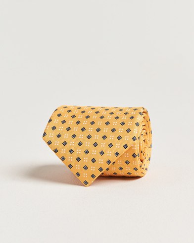 E. Marinella 3-Fold Printed Silk Tie Yellow – Gelb