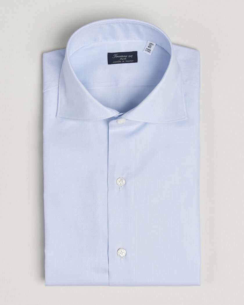 Finamore Napoli Milano Slim Royal Oxford Dress Shirt Light Blue – Blau