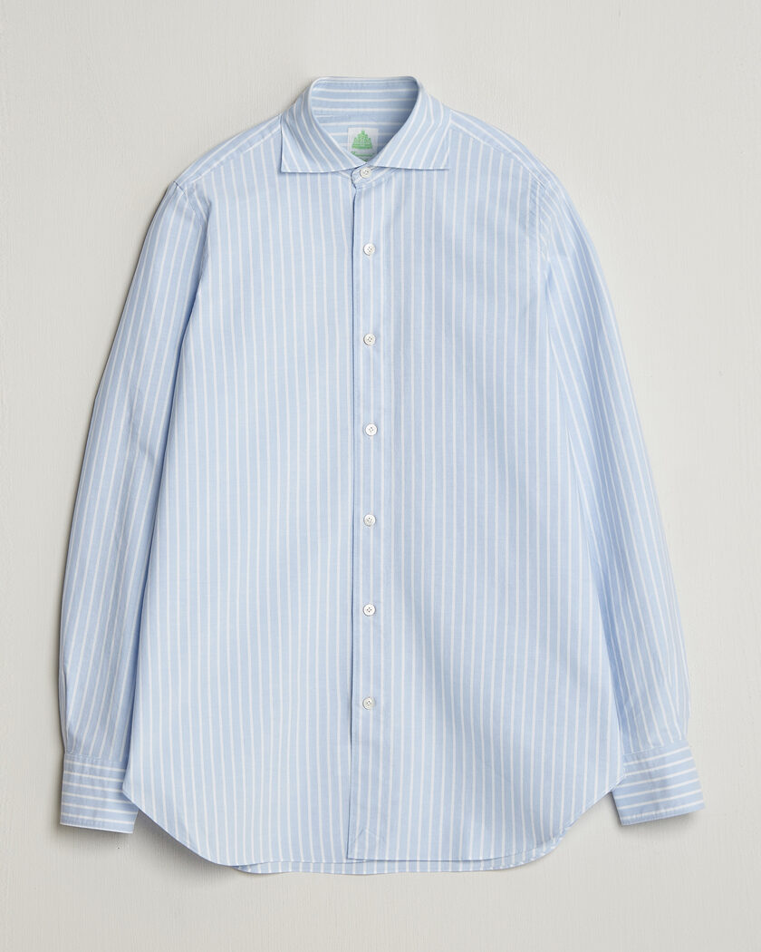 Finamore Napoli Gaeta Pinpoint Oxford Shirt Light Blue Stripe – Blau