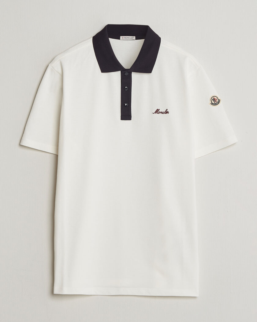 Moncler Signature Logo Polo Off White – Weiß