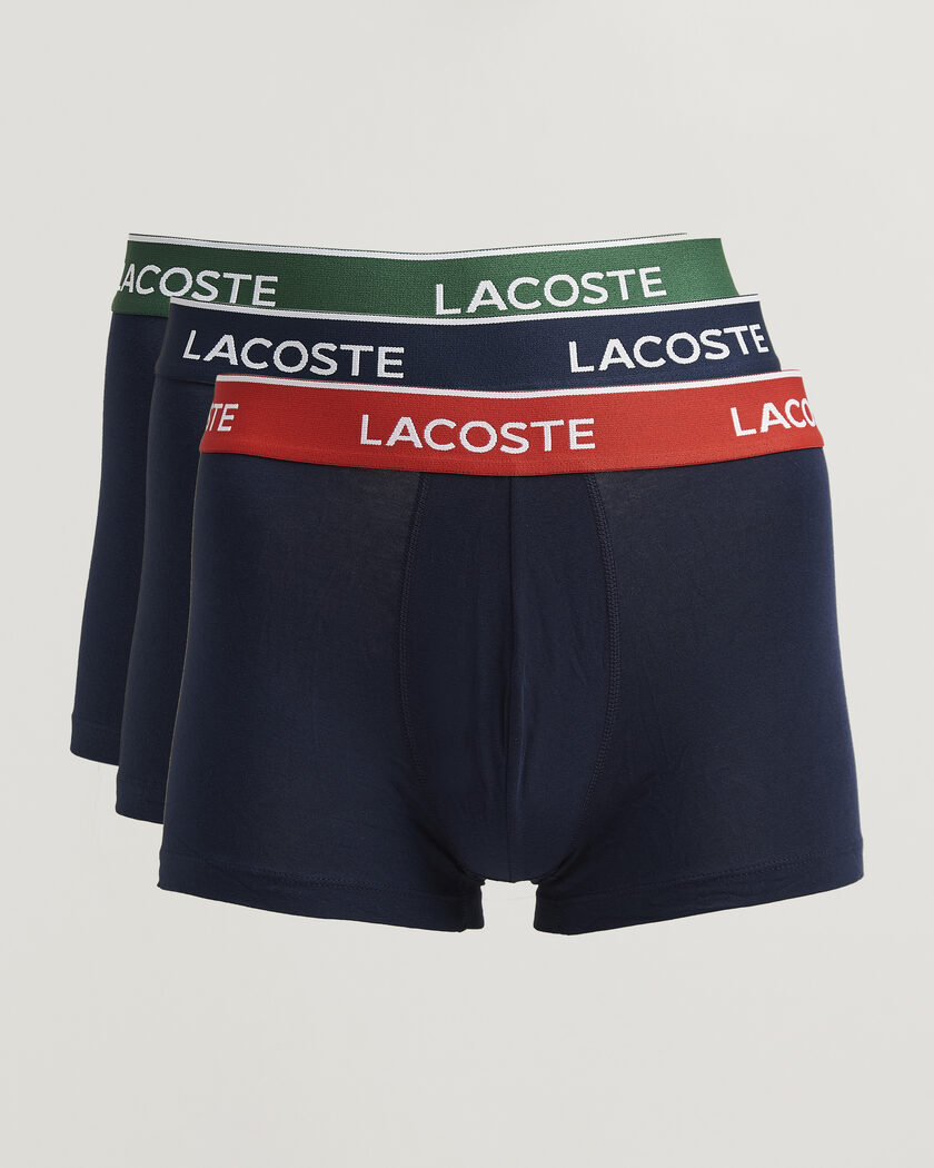 Lacoste 3-Pack Stretch Cotton Trunks Navy Blue – Blau